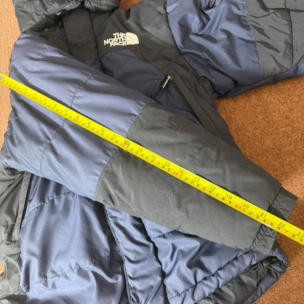 B+ The North Face Mens Navy Black Hooded Puffer Jacket Parka 87003‎ Size Medium